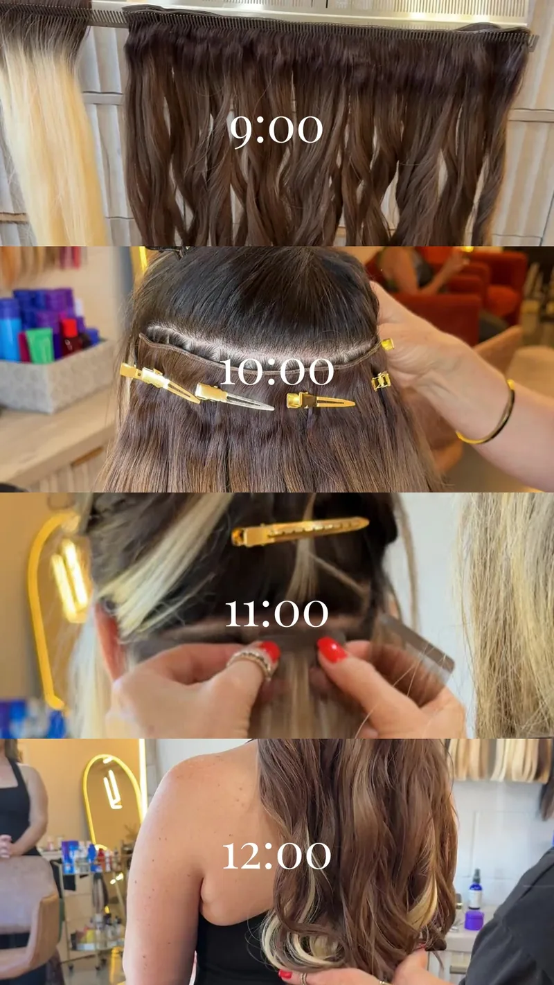 Recent hair extension work by Alisa Pose, posted to Instagram.