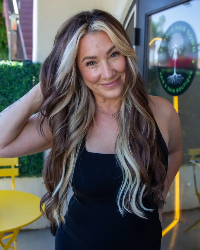 Recent hair extension work by Alisa Pose, posted to Instagram.