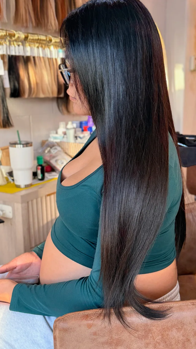 Recent hair extension work by Alisa Pose, posted to Instagram.